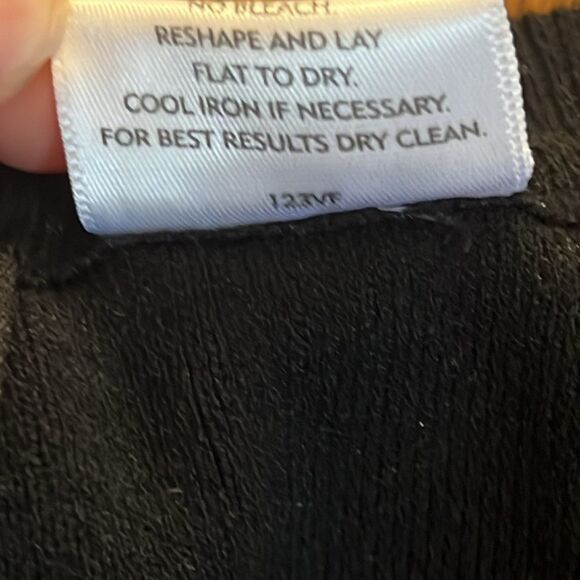 👒Eileen Fisher Classic Black Viscose Nylon Sweater Knit pull on Pants Sz Med - Picture 5 of 8